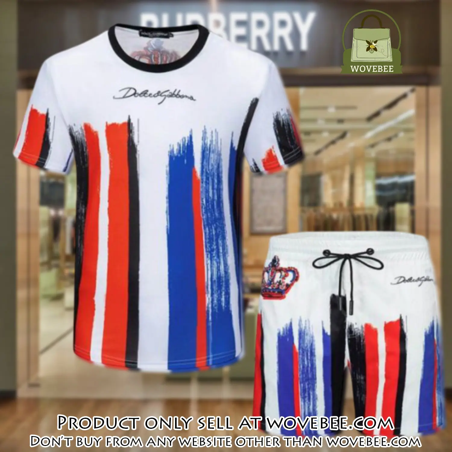 Burberry combo unisex tshirt & short limited luxury outfit cts1039 wvb0318992